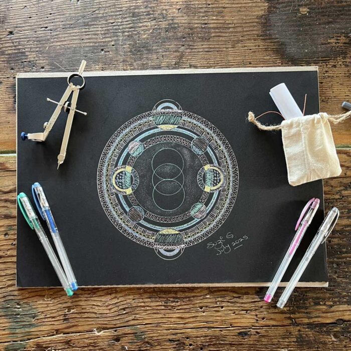 Personalised mandala at Alignment Retreats Thompson Beach